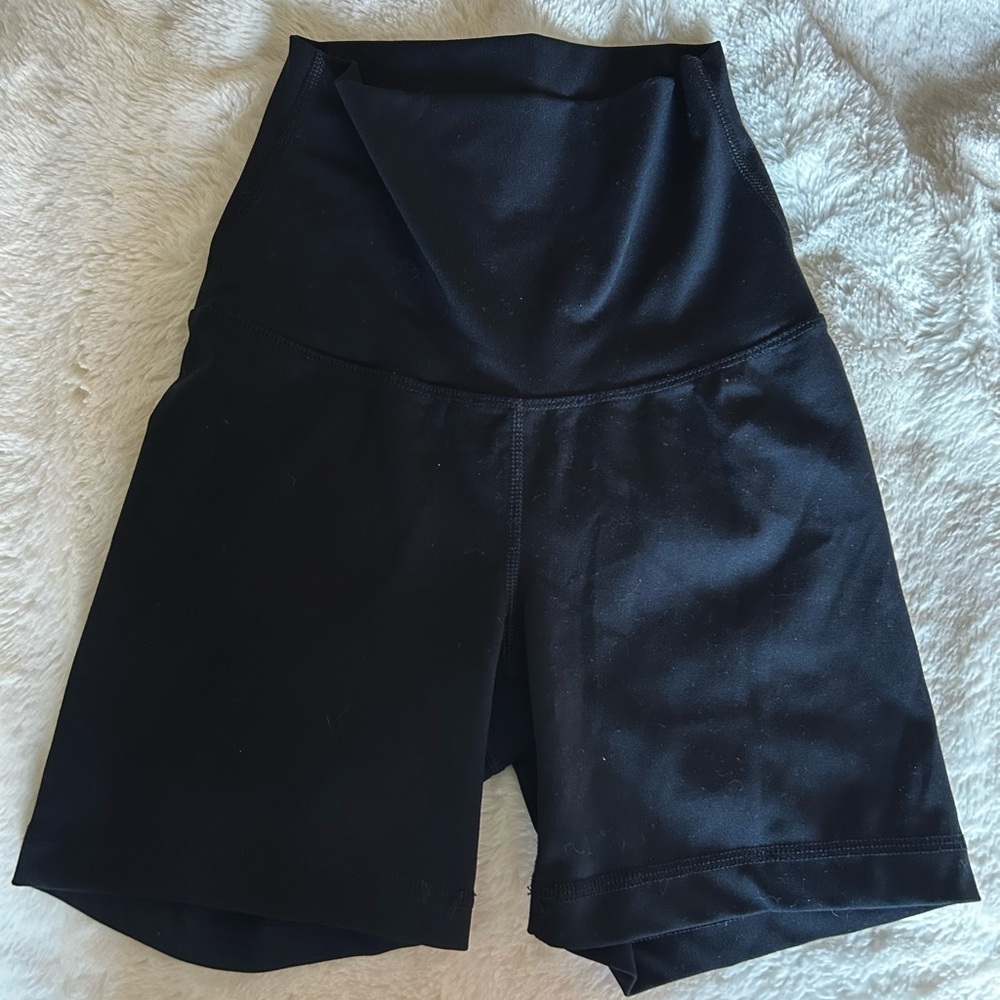 90 Degree By Reflex Black High-Waisted Bike Shorts